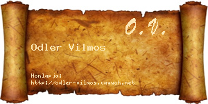 Odler Vilmos névjegykártya