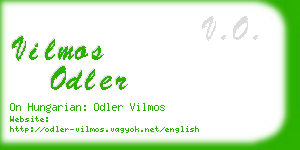 vilmos odler business card